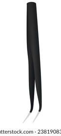 Simple metal tweezer. vector illustration