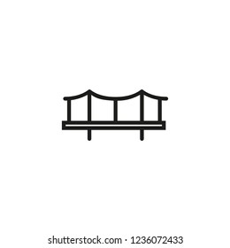 Simple metallic bridge line icon. Building, industrial, modern. Architecture concept. Vector illustration can be used for topics like bridges, construction, architecture