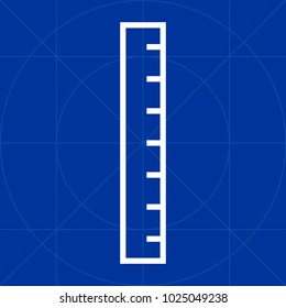 Simple meter stick ruler outline line icon