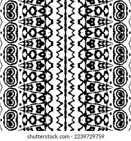 Sencillo patrón mexicano. Boho Batik, de etnia negra. Vector de Doodle Oscuro nativo. Diseño abstracto Patrón oscuro. Imagen de Doodle Geo. Textura con tinta de color negro. Vector de color de agua de tinta abstracto