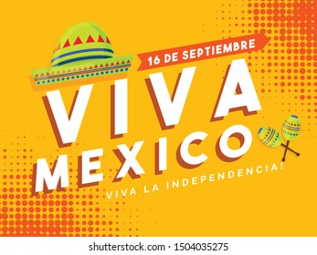 Simple Mexico Independence day vector illustration of hat