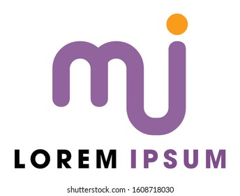 simple MI vector logo in light purple and yellow round