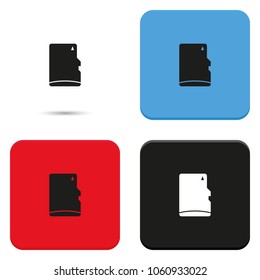 Simple micro SD card flat vector icon.