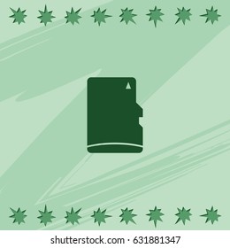 Simple micro SD card flat icon.