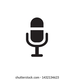Simple microphone flat icon design vector