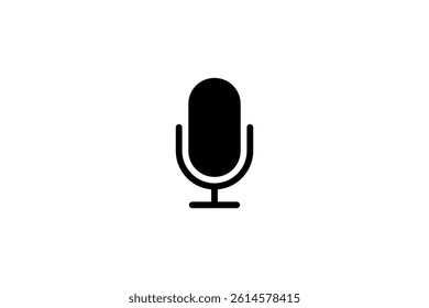 simple microphone icon on white background