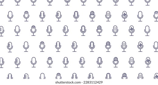 Simple microphone icon pattern background