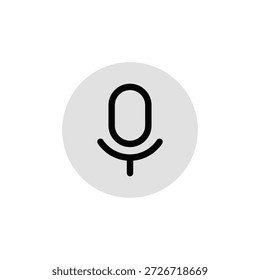 Icono de micrófono simple que representa el comando de voz y la funcionalidad de grabación de audio