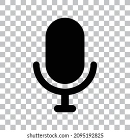 Simple microphone icon with transparent background. Vector.