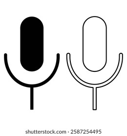 Simple Microphone icon, vector. Microphone icon for voice search in the search bar. vector illustration. 