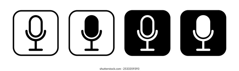 Simple microphone icon, voice search sign. Vector flat illustration, icons, logo design
