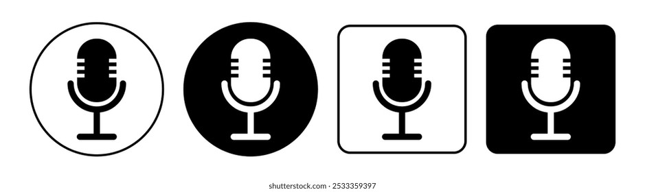 Simple microphone icon, voice search sign. Vector flat illustration, icons, logo design