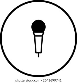 Simple microphone icon within a circle for audio recording and communication