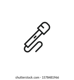 Simple microphone line icon. Stroke pictogram. Vector illustration isolated on a white background. Premium quality symbol. Vector sign for mobile app and web sites.