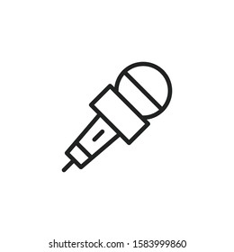 Simple microphone line icon. Stroke pictogram. Vector illustration isolated on a white background. Premium quality symbol. Vector sign for mobile app and web sites.