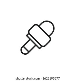 Simple microphone line icon. Stroke pictogram. Vector illustration isolated on a white background. Premium quality symbol. Vector sign for mobile app and web sites.