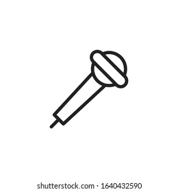 Simple microphone line icon. Stroke pictogram. Vector illustration isolated on a white background. Premium quality symbol. Vector sign for mobile app and web sites.