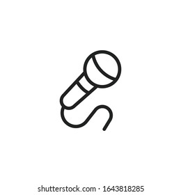 Einfaches Symbol für die Mikrofonlinie. Piktogramm anheben. Vektorillustration einzeln auf weißem Hintergrund. Qualitätszeichen von Premium. Vektorillustration-Zeichen für mobile App und Webseiten.