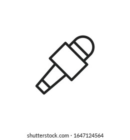 Simple microphone line icon. Stroke pictogram. Vector illustration isolated on a white background. Premium quality symbol. Vector sign for mobile app and web sites.