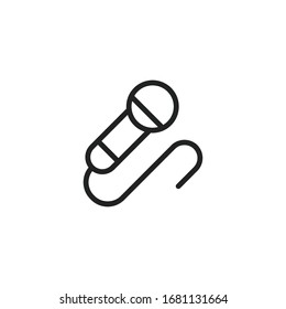 Einfaches Symbol für die Mikrofonlinie. Piktogramm anheben. Vektorillustration einzeln auf weißem Hintergrund. Qualitätszeichen von Premium. Vektorillustration-Zeichen für mobile App und Webseiten.