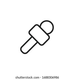 Simple microphone line icon. Stroke pictogram. Vector illustration isolated on a white background. Premium quality symbol. Vector sign for mobile app and web sites.