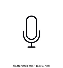 Simple microphone line icon. Stroke pictogram. Vector illustration isolated on a white background. Premium quality symbol. Vector sign for mobile app and web sites.