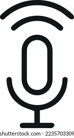 Simple microphone line icon. Stroke pictogram. Vector illustration isolated on a white background. Premium quality symbol. Vector sign for mobile app and web sites.