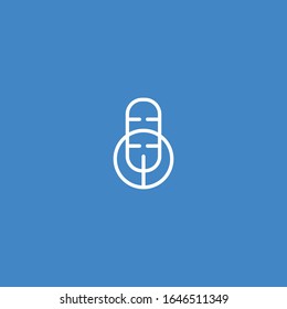 Simple  Microphone logo Icon template design in Vector illustration .