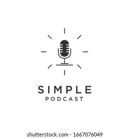 simple microphone for podcast logo design
