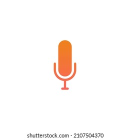 Einfaches Mikrofon- oder Podcast-Mic-Logo auf Farbstil