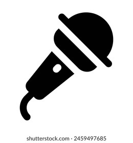 Simple Microphone solid icon. The icon can be used for websites, print templates, presentation templates, illustrations, etc