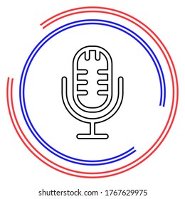 Simple Microphone. Thin line pictogram - outline editable stroke