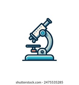 simple microscope colored flat icon on isolated white background