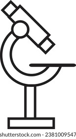 Simple microscope line icon isolated on white background.