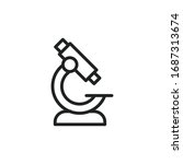 Simple microscope line icon. Stroke pictogram. Vector illustration isolated on a white background. Premium quality symbol. Vector sign for mobile app and web sites.