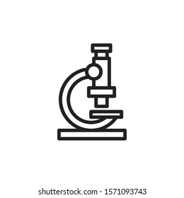 Simple microscope line icon. Stroke pictogram. Vector illustration isolated on a white background. Premium quality symbol. Vector sign for mobile app and web sites.