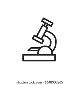 Simple microscope line icon. Stroke pictogram. Vector illustration isolated on a white background. Premium quality symbol. Vector sign for mobile app and web sites.