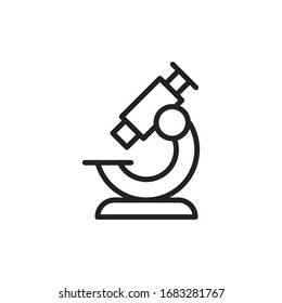 Simple microscope line icon. Stroke pictogram. Vector illustration isolated on a white background. Premium quality symbol. Vector sign for mobile app and web sites.