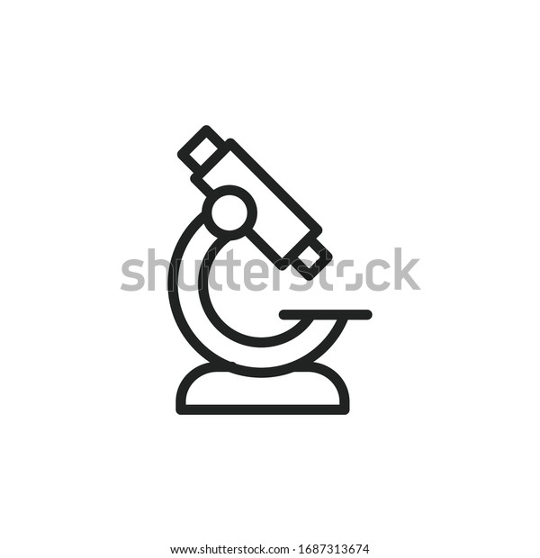 単純な顕微鏡の線のアイコン 絵文字を1回書く 白い背景にベクターイラスト プレミアム品質シンボル モバイルアプリとウェブサイトのベクター画像サイン のベクター画像素材 ロイヤリティフリー