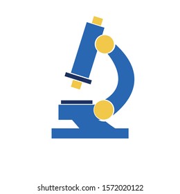 Simple microscope vector illustration in flat style. microscope logo icon.
