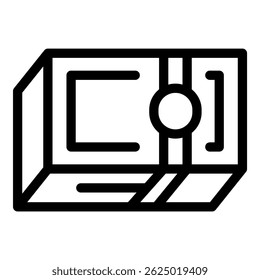 Ilustração de estilo de ícone de linha de micro-ondas simples representando o conceito de cozinhar e reaquecimento