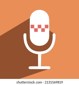 Simple Mikrofon logo, Podcast Logo Design,Mix Audio Broadcast vector Illustration