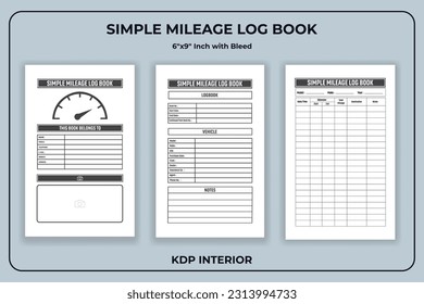 Simple Mileage Log Book Template