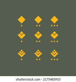 simple military digital badge rank logo Icon templates. Badge logo Vector