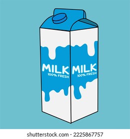 Simple milk box illustration that looks good to drink