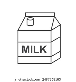 Simple milk carton icon. Vector.
