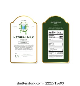 Diseño de nutrición simple de etiqueta láctea para el embalaje