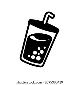 Simple milk tea icon logo clipart