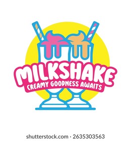 Design simples do logotipo do Milkshake com cores