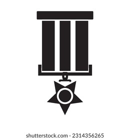 Icono simple de medalla militar, ilustración de trofeo,